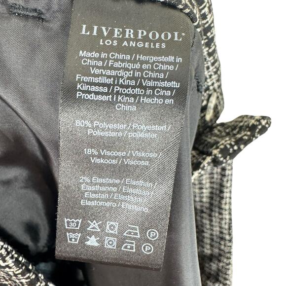 Liverpool Los Angeles Black White Check High Rise Knit Ankle Pants Size 14 - Picture 7 of 8